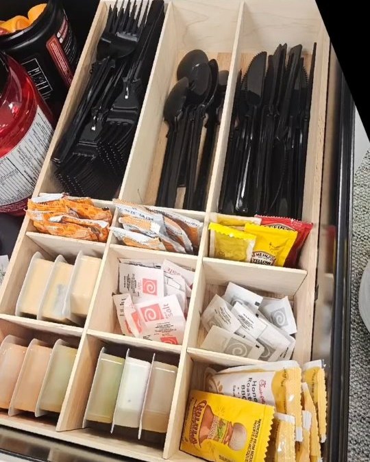 Custom wooden drawer organizer with compartments